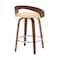 Armen Living Sonia 26" Counter Height Swivel Cream Faux Leather and Walnut Wood Bar Stool LCSOBACRWA26 - alternate 6